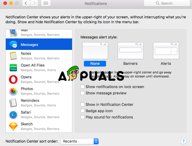 turn off imessage for mac